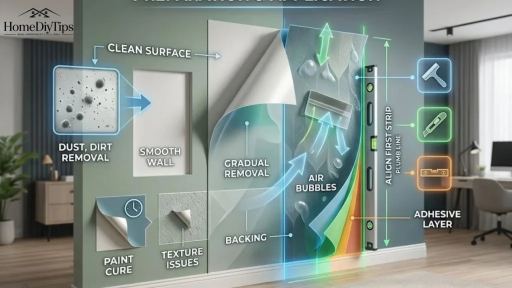 how to put up peel and stick wallpaper